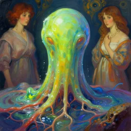 alien encounter captured with a 3 5 mm photography, realistic, flash, pov, slime, veins, wet, colorful, vivid color, digital painting, artstation, concept art, art by artgerm and greg rutkowski and alphonse mucha and ruan jia