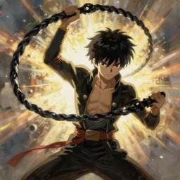Deku wielding blackwhip, oil painting, Tooth Wu, Greg Rutkowski, RPG portrait, dynamic lighting, anime art