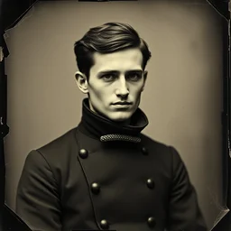 tintype photo of alyosha karamazov, innocent young russian man, by julia margaret cameron 1 8 8 0 s, realistic, body shot, sharp focus, 8 k high definition, insanely detailed, intricate, elegant