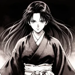 sui ishida art manga, female samurai, symatrical, dark atmospheric lighting, volumetrics, manga style, artstation, symetric, lineart
