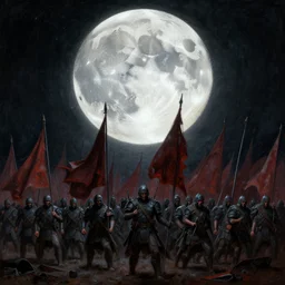 beautiful as the moon, terrible as an army with banners. art by pascal blanche and tim white