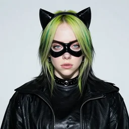 A portrait of Billie Eilish as Catwoman