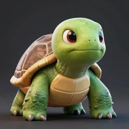 super detailed 3 d model of a turtle character portrait rendered in cinema 4 d