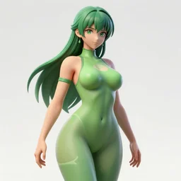 worksafe. insanely detailed. by studio gainax, pixiv. zbrush sculpt, octane, maya, houdini, vfx. a beautiful curvy anime girl with an athletic feminine body in a green tank top and black shorts, holding an assault rifle, confident pose, aviator classic sunglasses, long hair. cinematic dramatic atmosphere, sharp focus, volumetric lighting, illustration, high resolution, 2 d art.