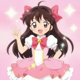 magical girl transformation, anime style, kawaii, light particle effects