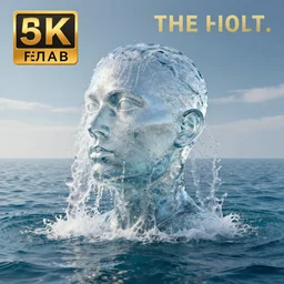 a water sculpture of a human head on the ocean water, water manipulation photoshop, behance, ray tracing, cinematic, in the style of johnson tsang, long shot, hyper detailed, hyper realistic, 8 k resolution, sharp focus, realistic water, award winning