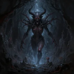 a demonic magical ethereal portal!!! to hell. dark matte painting by marc simonetti