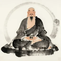 expressive enso, drawing of an ecstatic enlightened master