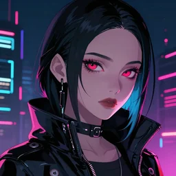 android, killer - girl, 1 / 8 katsuya terada, style of cyberpunk, night, city, high detail of the beautiful face