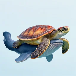 a photograph of a turtle on a whale, 8 k, photorealistic, hyper detailed, trending on artstation