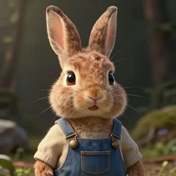 very beautiful portrait of an extremely cute and adorable hare girl wearing overalls, smooth, perfect face, fantasy, character design by mark ryden and pixar and hayao miyazaki, sharp focus, concept art, intricate detail, cinematic lighting, hyperrealistic, 5 0 mm, diorama macro photography, 8 k, nature