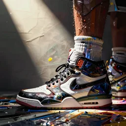 photo of air jordan by jackson pollock
