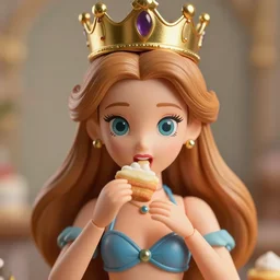 closeup face profile portrait of a tin toy fairytale princess wearing a crown eating cakes, bikini, depth of field, zeiss lens, detailed, symmetrical, centered, fashion photoshoot, by nicoletta ceccoli, mark ryden, lostfish, breathtaking, 8 k resolution, extremely detailed, beautiful, establishing shot, artistic, hyperrealistic, octane render