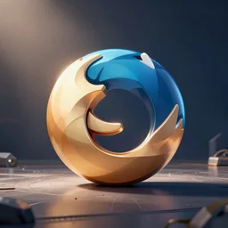 steampunk cyberpunk Mozilla Firefox logo, octane render