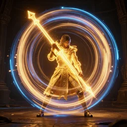 showcasing the light painting effect on the holy weapon attack, unreal engine, ign 10/10, really good lighting