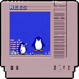 penguin game, NES, 8 Bits, bayer dithering, classic, retro