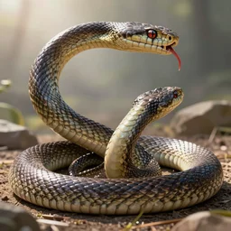 The Ryback fighting a snake outdoors, highly detailed, intricate, hyperrealistic, photorealistic, ultra hd, global illumination lighting, award-winning, 4k, beautiful color, high quality, high textured, lens flare