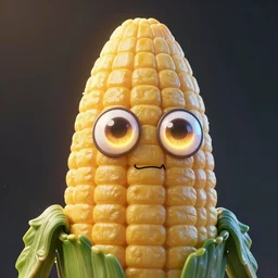a humanoid figure corn monster with large glowing eyes, highly detailed, digital art, sharp focus, trending on art station, anime art style