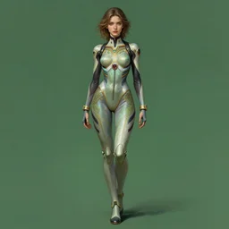 ultra realistic illustration of a beautiful girl in an eva plugsuit against a green background, hyper detailed, full body, sci - fi, fantasy, intricate, elegant, highly detailed, digital painting, artstation, concept art, smooth, sharp focus, illustration, by artgerm and greg rutkowski and alphonse mucha, trending on artstation
