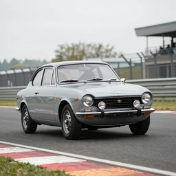 A 1970 Abarth 695 SS driving on a race track