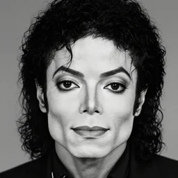 Michael Jackson, Michael_jackson, photorealistic, photography, black and white photo headshot