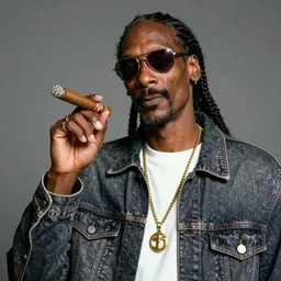 Snoop Dogg holding a hemp cigar for a 1990s sitcom tv show, Studio Photograph, portrait, C 12.0
