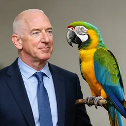 jeff bezos merged with a parrot