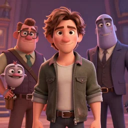 Lofi portrait of Sam heughan, Pixar style by Joe Fenton and Stanley Artgerm and Tom Bagshaw and Tim Burton