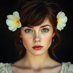 a masterpiece portrait photo of a beautiful young woman who looks like a manic pixie dream girl mary elizabeth winstead symmetrical face