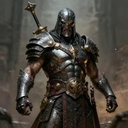 a menacing, iron - clad warrior by frazetta, but is a photo