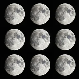 phases of the moon pattern black background