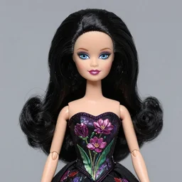 gothic barbie with flowers painted by jeremiah ketner