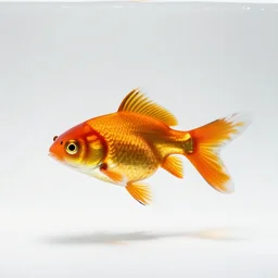 iridescent goldfish, studio photography, full body, isolated on a pure white background, centered, entire subject in frame, sharp focus, soft studio lighting