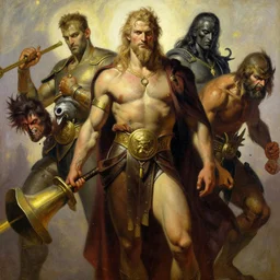 zeus, character design, painting by gaston bussiere, katsuya terada, frank frazetta, tom of finland, trending on artstation