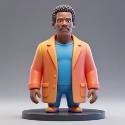 plastic sculpture of samuel l. jackson, wide shot, vibrant color details, zbrush, hyper realistic, golden ratio, macro lens, unreal engine, octane render, symmetri