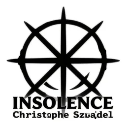 logo for the band insolence by christophe szpajdel, white on black, lord of the logos