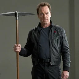 Bryan Cranston as Gordon Freeman, holding a crowbar, in hev suit, photo