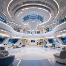 the main lobby on a large cruise spaceship, from a space themed point and click 2 d graphic adventure game, art inspired by thomas kinkade