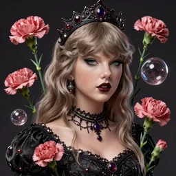 gothic princess portrait. by casey baugh, by rembrandt, mandelbulb 3 d, carnation. intricate, taylor swift