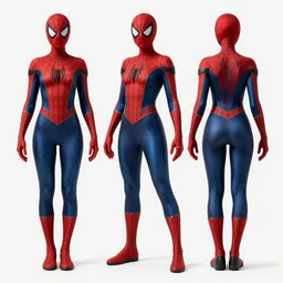 full body character turnaround of a woman in an orb weaver spider costume with a full face mask, running shoes, character sheet, matte painting, spiderwoman!!, john singer sargent, good value control, highly detailed portrait, digital painting, concept art, realistic proportions, realistically proportioned body, illustration, yellow and black color scheme, 8 k, octane render