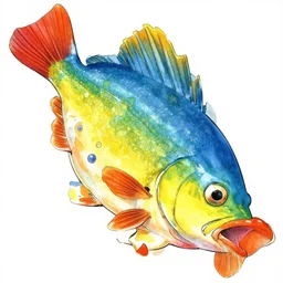 funky fresh fish, manga fantasy illustration by tomoyuki yamasaki, shogakutan, akita shoten, colorful vibrancy