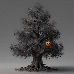 a halloween tree, d & d, fantasy, intricate, elegant, highly detailed, digital painting, artstation, concept art, smooth, sharp focus, 4 k uhd, illustration, art by artgerm and mingchen shen, trending on artstation