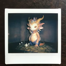 1 9 5 0 s polaroid picture of a fantastical creature