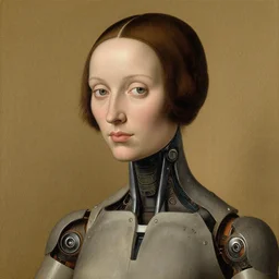 a portrait of a female android by hieronymous bosch