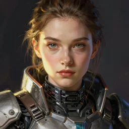 khajit, cyberpunk, armor, artstation, portrait painting face