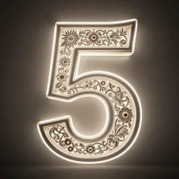 the number five in intricate exquisite detail, cinematic composition sensual lighting, award - winning number five photography, backlit