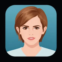 iOS App icon Emma Watson, flat design