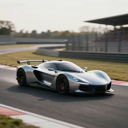 a car designed by zaha hadid, alone on a race track 2 6 mm