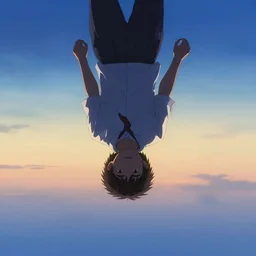 album cover art for school upside down sky to ground light dawnby akihiko yoshida