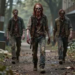 Zombie Walking Dead, trending on artstation, high quality, highly detailed